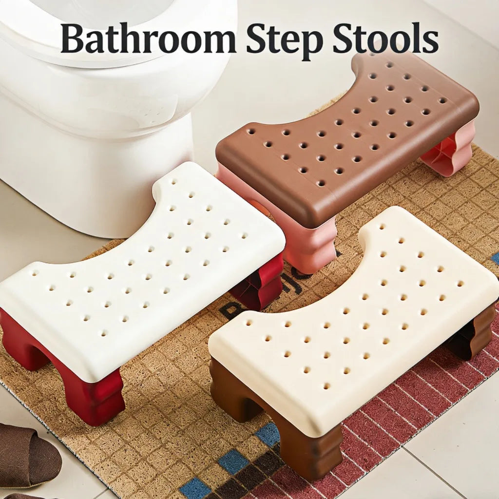 Bathroom Step Stool, Toilet Squat Stool with Non-Slip Design,Portable Foot Rest for Adults & Kids,Practical Bathroom Accessories