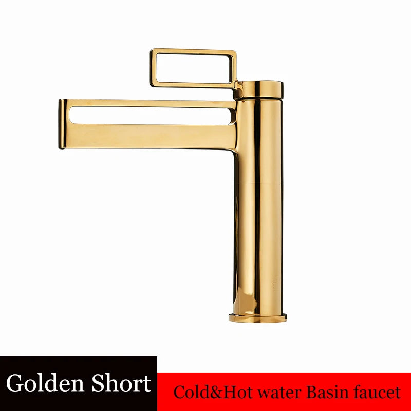 Black Tall Bathroom Basin Taps Single Handle Waterfall Faucet Solid Brass Basin Mixer Tap Creative Hollowed Out Design Water Tap
