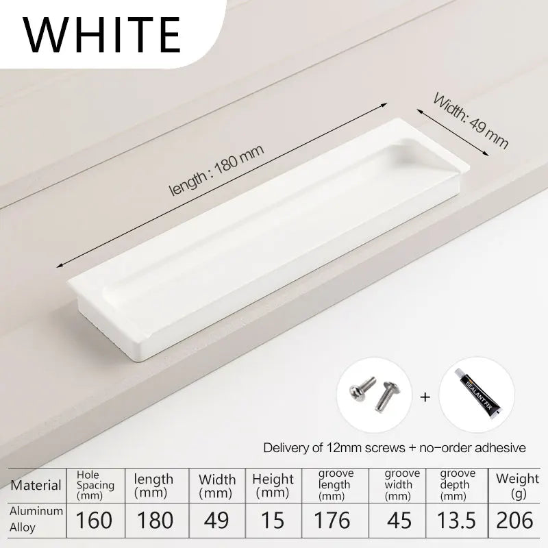 Modern Luxury Furniture  Recessed Cabinet Handles & Flush Drawer Pulls  Aluminum Alloy Slot Design