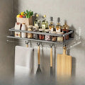 1 PC Multifunctional Kitchen Rack Spice Storage Rack Wall Mounted Kitchen Utensil Shovel Hook Rack for Kitchen Items Storage