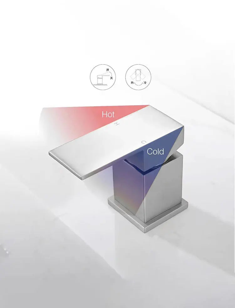 Bathroom waterfall bathtub faucet two-hole cold and hot water Single handle control Sink faucet shower
