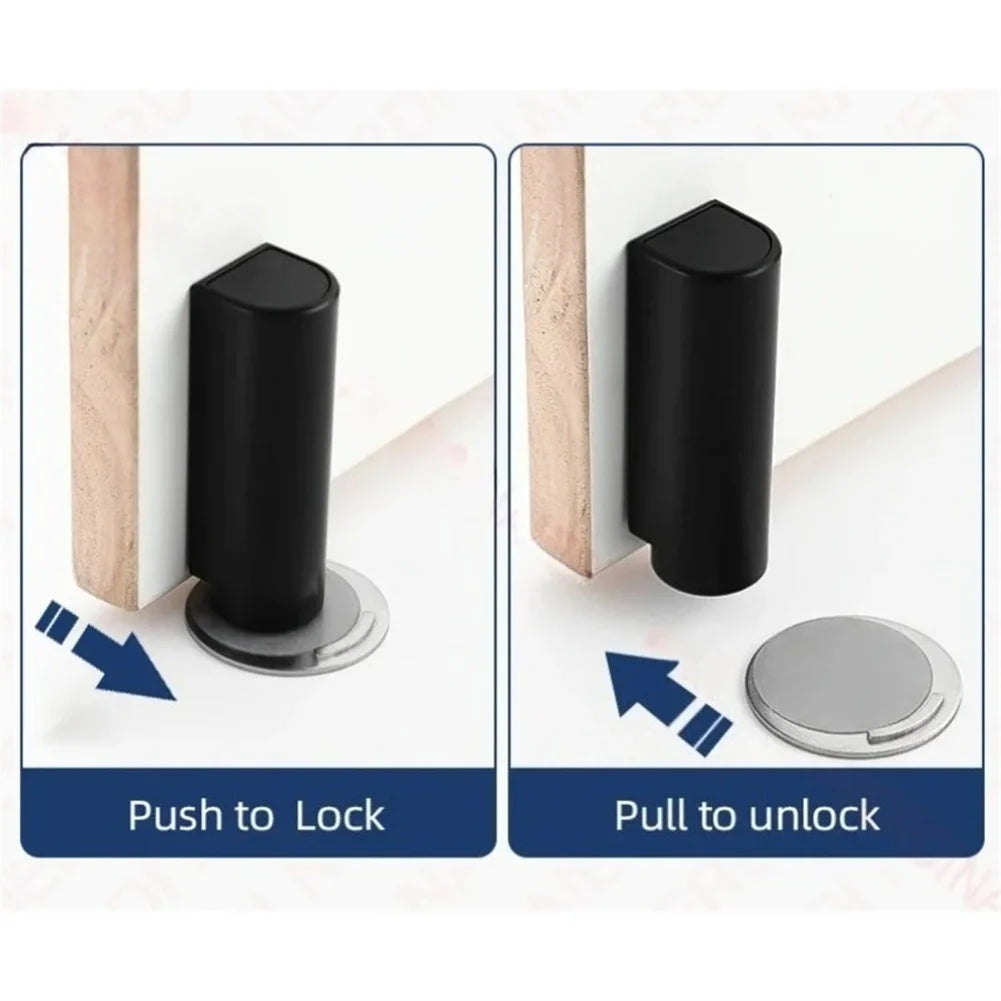 Magnetic Door Stop Stopper For Floor Indoors No Drilling Invisible Weighted Doorstop Silent Door Stops Stoppers Catch Holder