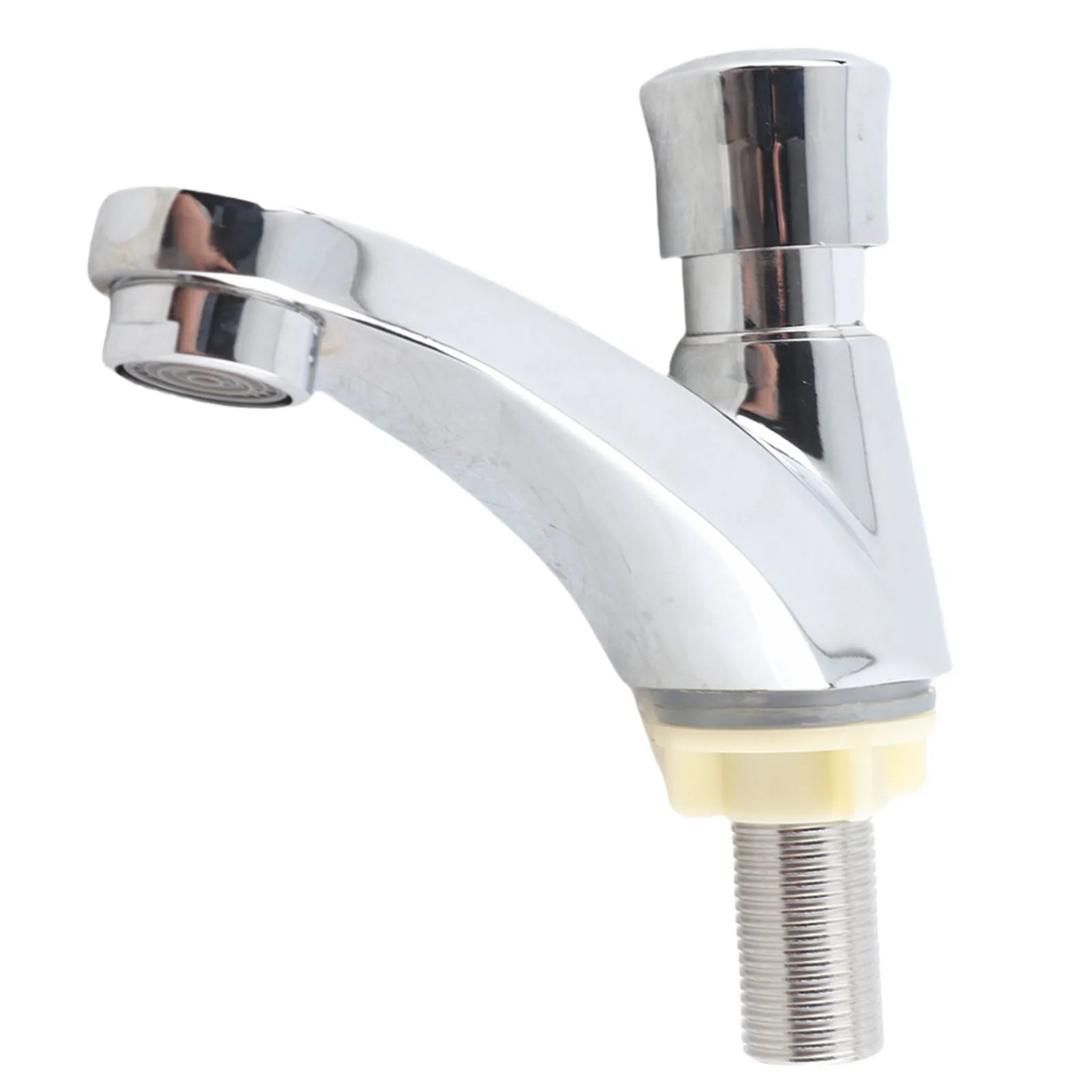 Basin Sink Tap Home Faucet Time Delay Faucet Copper Self Closing Single Cold Sink Taps for Home Kitchen Public