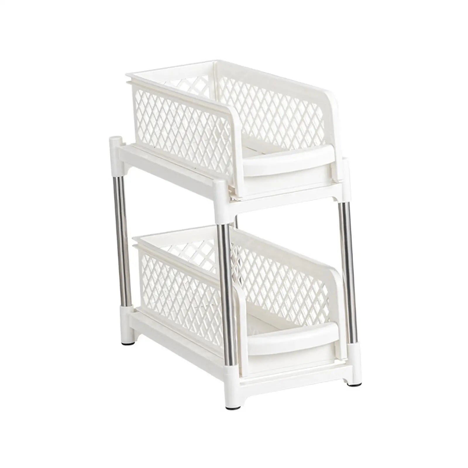 under Sink Organiser Sliding Kitchen Cabinet Organizer Sturdy Stainless Steel Bathroom 2 Tier Pull Out Cabinet Organizer