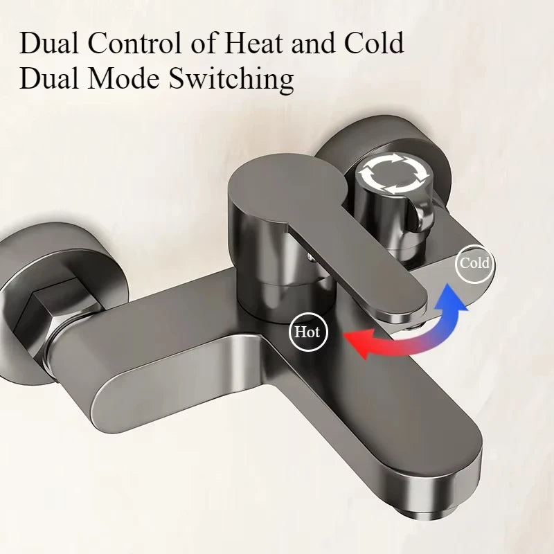 Grey/Silver T-Shaped Shower Set: Suitable for RVs and camper vans, tool-free installation, leak and explosion-proof.