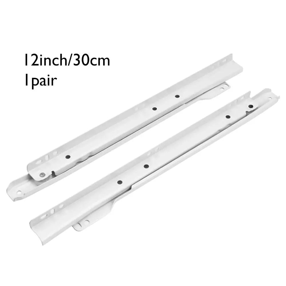 1Pair Chute Cabinets Keyboard Roller Pulley Furniture Slides Mute Two Section Drawer Track Slides Cabinet Rails