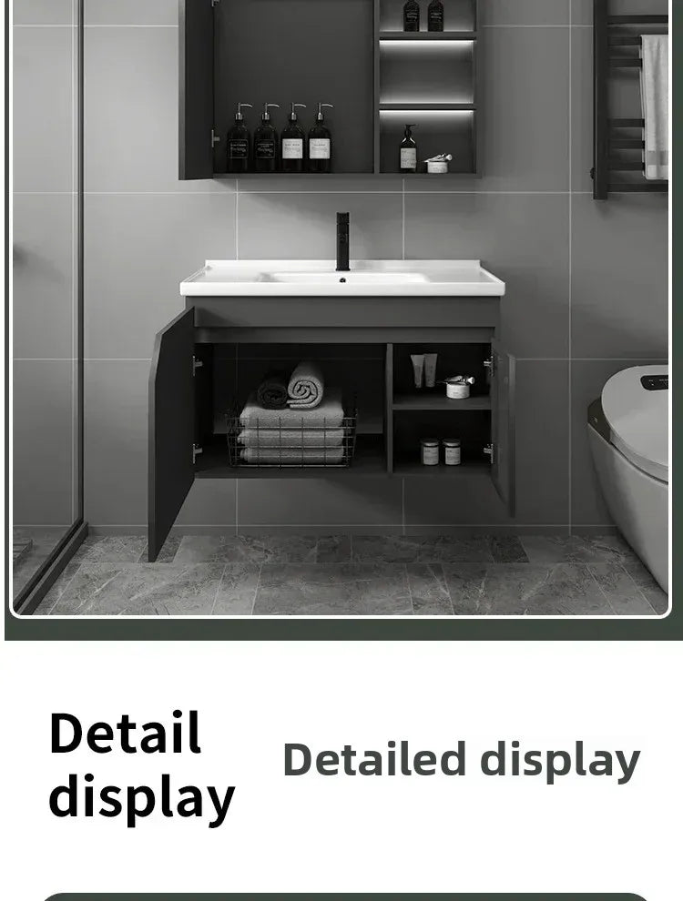 Bathroom Dressing Table and Sink Combination, Rock Plate Integrated Washbasin, Smart Mirror Cabinet, Toilet Furniture