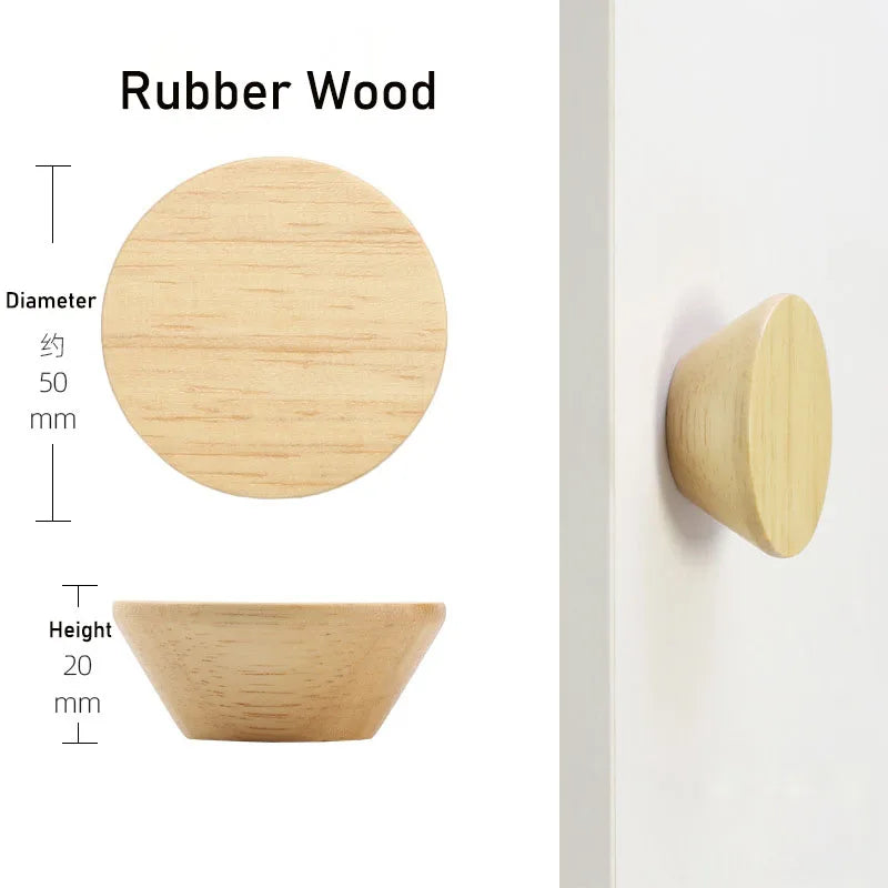 circular button handle modern cabinet handles solid wood home wardrobe drawer cabinet handle single hole wooden handle