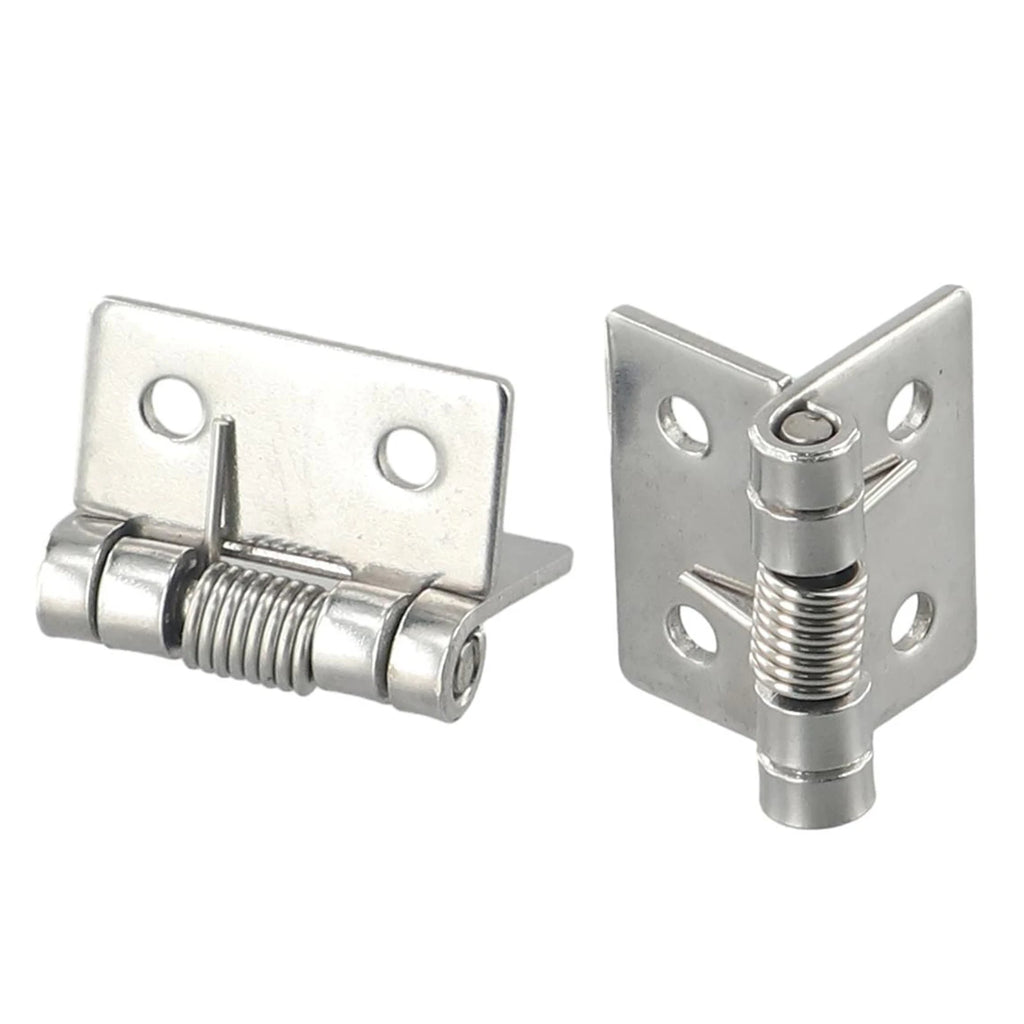 2pcs 1/1.5/2/3Inch Silver Spring Door Hinge Stainless Steel Self Closing Design Windows Cabinets Boxes Household Hardware