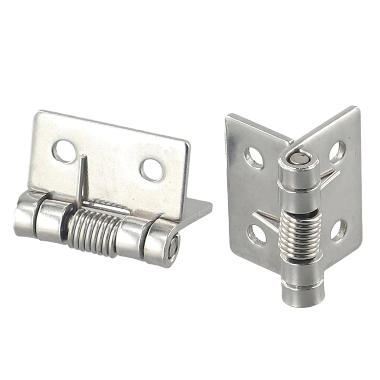 2pcs 1/1.5/2/3Inch Silver Spring Door Hinge Stainless Steel Self Closing Design Windows Cabinets Boxes Household Hardware
