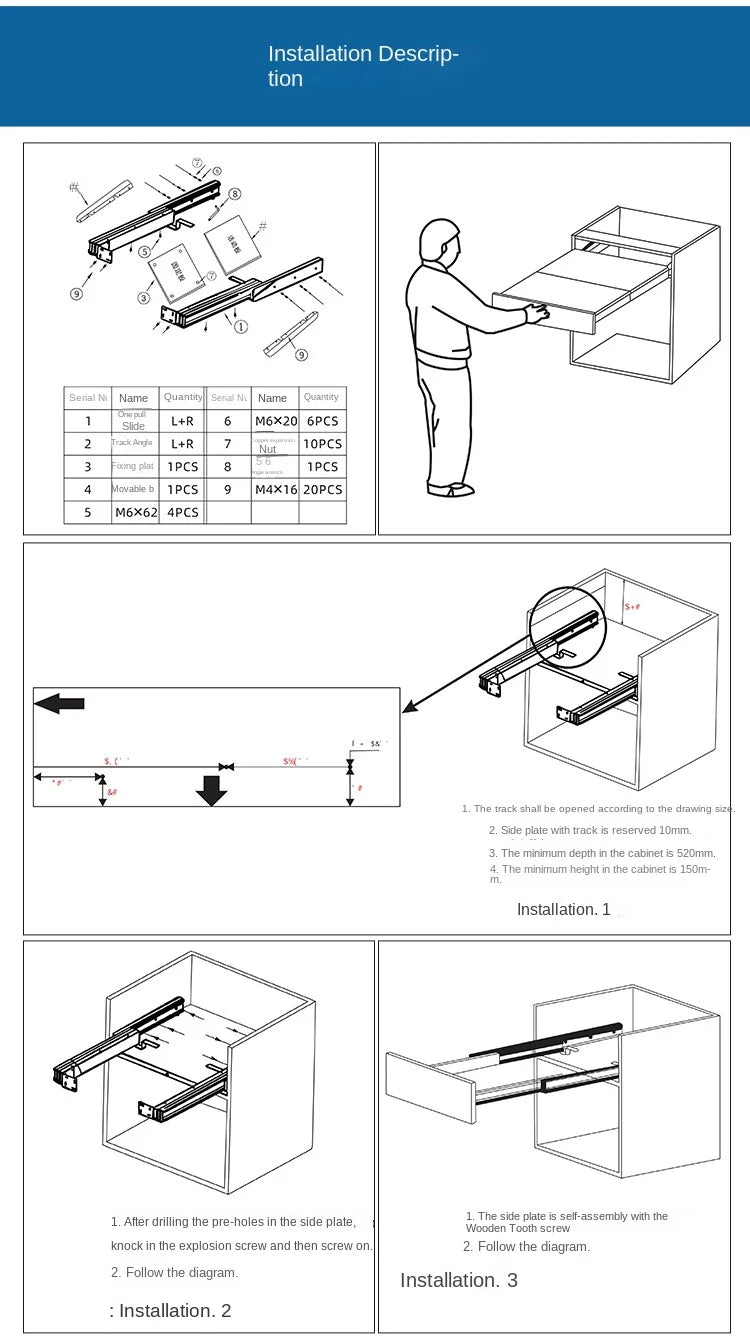 Telescopic Folding Guide Rail  Multifunctional Flat Push  Multi Section Pull-Out Cabinet  Dining Table  Drawer Slide Rail