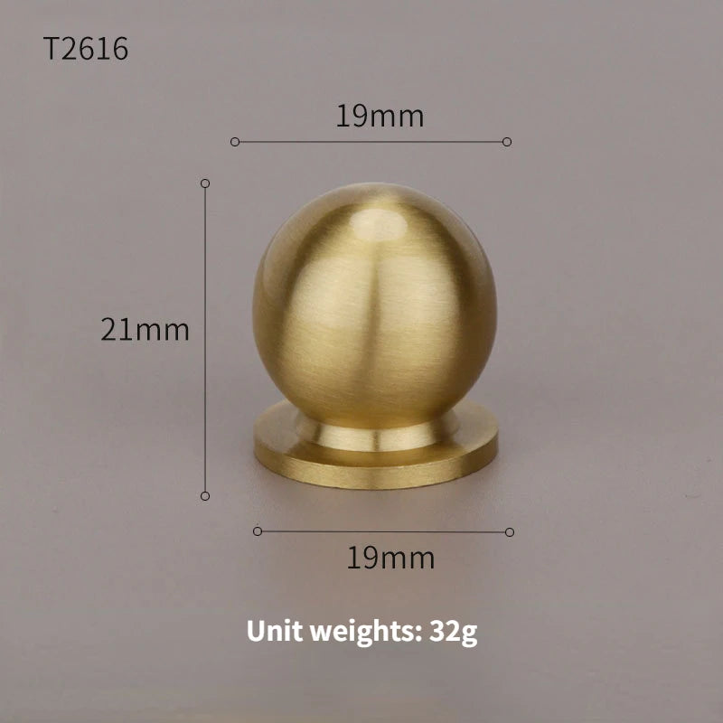 Home Wardrobe Door Pull Round Solid Brass Pulls Antique Cabinet Drawer Small Handles Modern Furniture Handles Single Hole Knobs