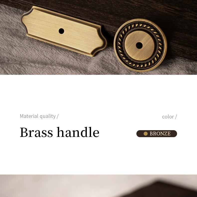 Santaya Antique Brass Cabinet Handles With Backplate Solid Bronze Wardrobe Pulls Kitchen Cupboard Door Knobs Furniture Handle