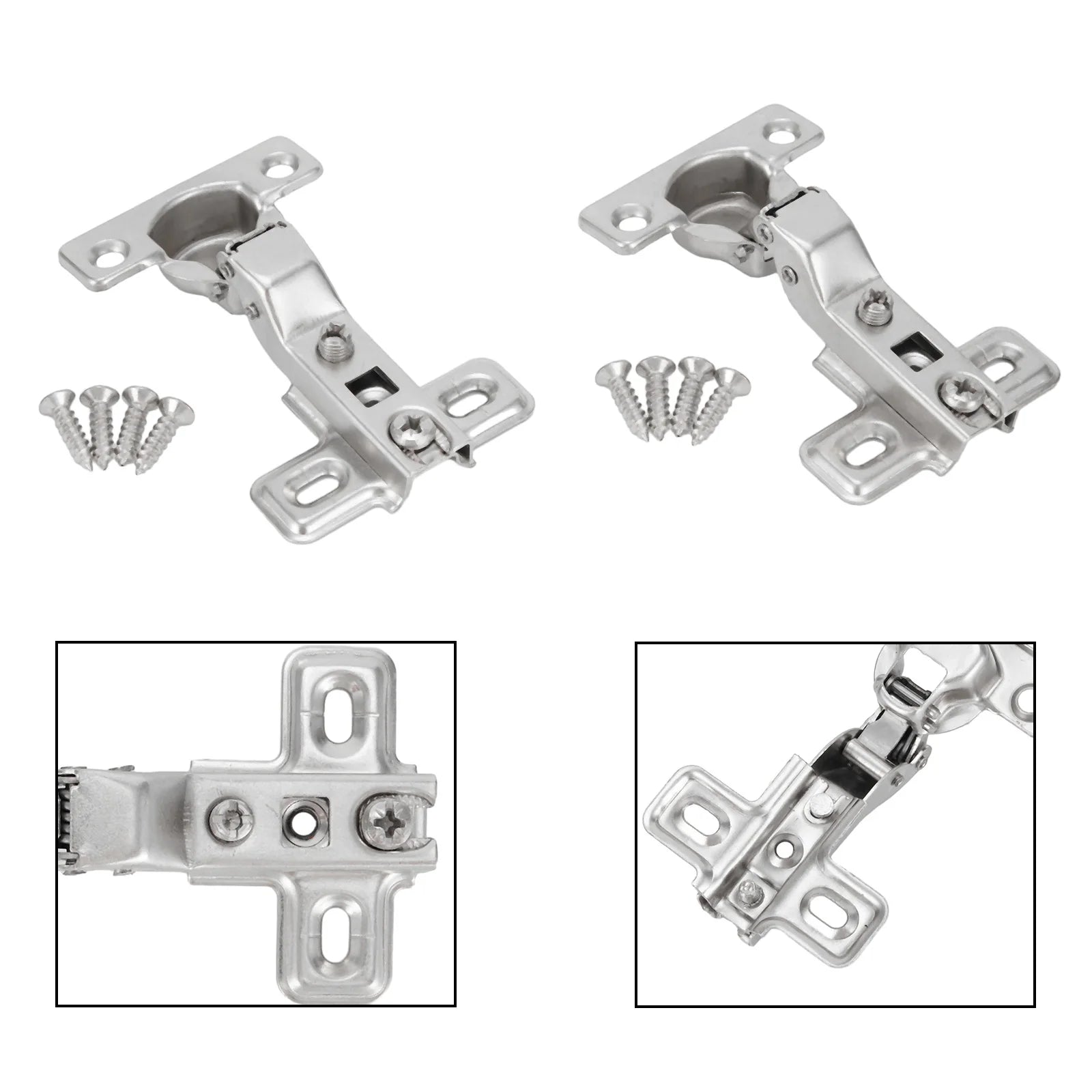 2Pcs 25mm Small Furniture Hinge Soft Close Hydraulic Damper Hinge For Kitchen Cabinet Cupboard Door Hinges Buffering Hardware