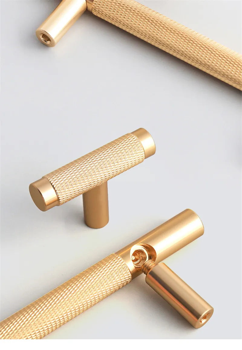 KK&FING Round Rod Knurled Carved Aluminum Alloy Furniture Door Handle Cupboard Wardrobe Door Pulls Cabinet Drawer Knobs Hardware