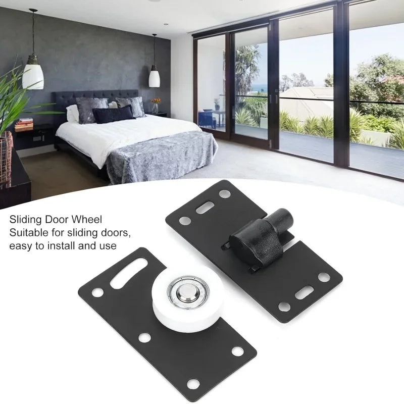 2 Set Wardrobe Sliding Door Roller Cabinet Pulley Cupboard Casters Closet Sliding Doors Wheel Aluminum Rail Runners Hardware