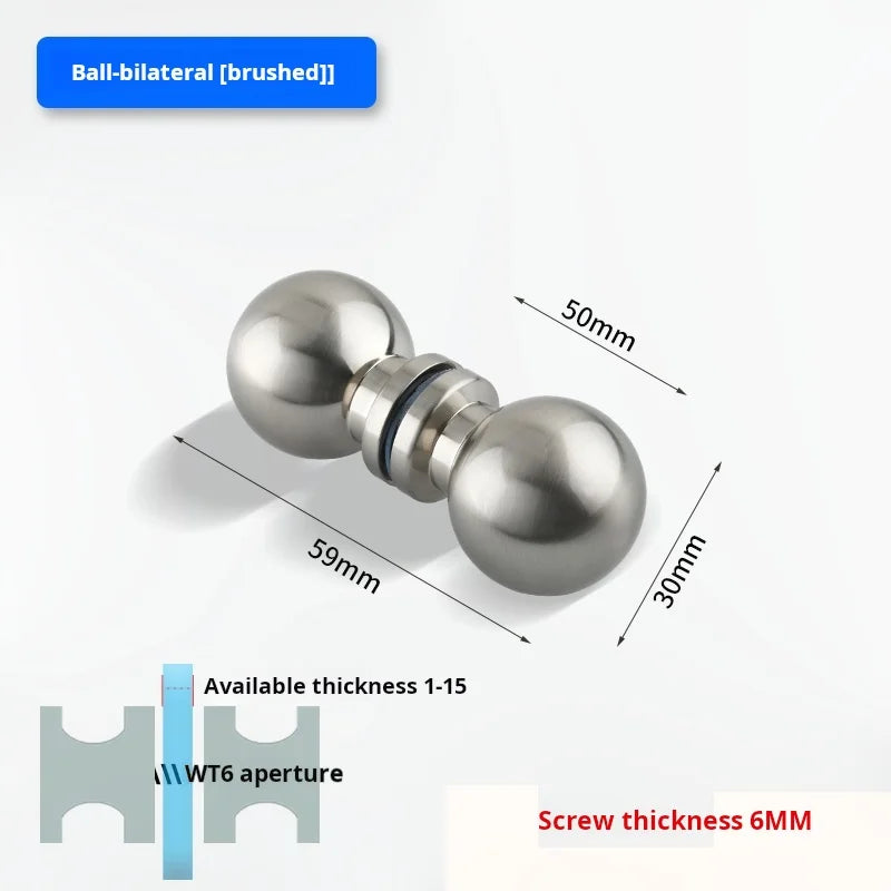 Glass Door Handle Bathroom Door Shower Door Handle Sliding Door Display Cabinet Wine Cabinet Barn Door Single Hole Round Knob