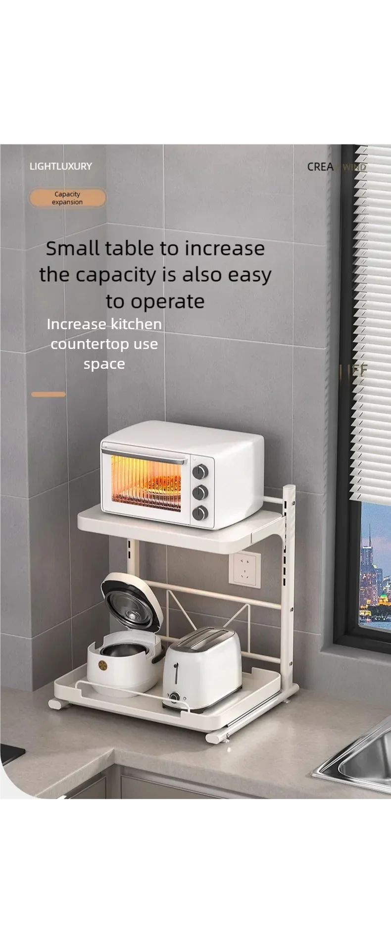 Pull-out Microwave Oven Shelf Kitchen Shelf Free Standing Spice Storage Rack Electrical Appliances Storage Shelves Oven Rack