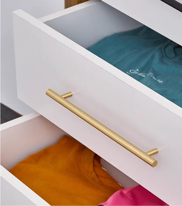 Handle Brass wardrobe cabinet door Kitchen drawer Bedside cabinet all copper modern simple light luxury hardware gold handle
