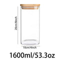 Food Storage Containers with Airtight Lid,Clear Glass Canister,Kitchen Pantry Storage jar for Pasta Sugar Flour Oat Cereal Beans