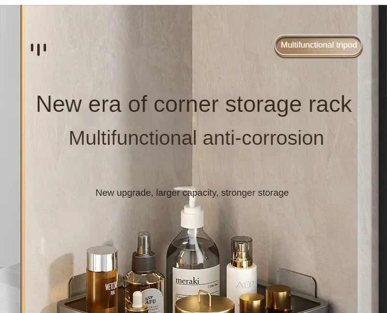 2PCS Bathroom Shelf Plastic Shampoo Rack Shower Rack No Drill Shelf Kitchen Storage Rack Bathroom Accessories