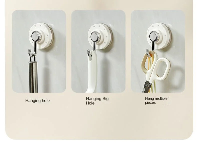 Bathroom Accessories Waterproof Rotating Suction Hooks for Bathroom Kitchen Strong Adhesive Wall Organize