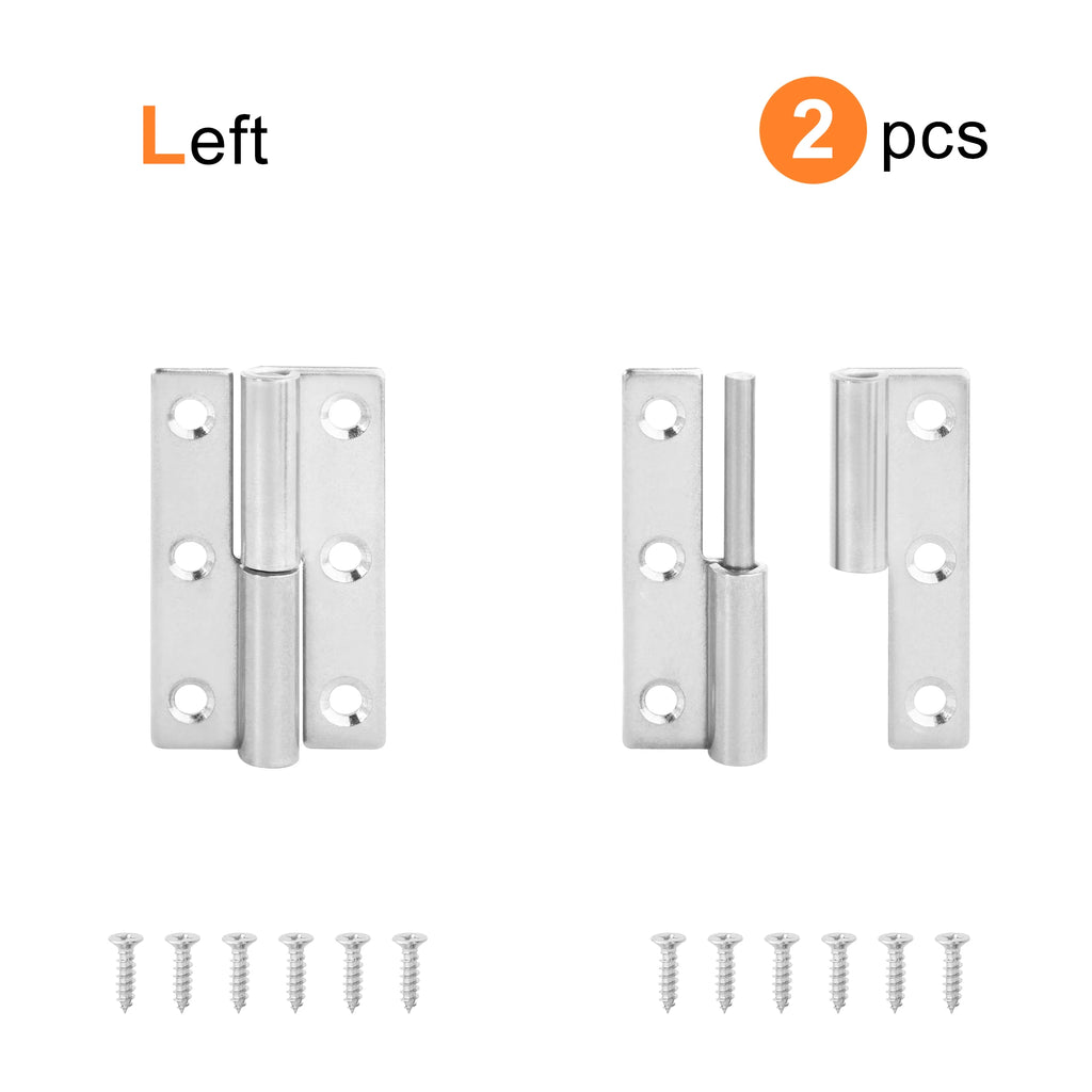 2PCS Stainless Steel Detachable Hinge 270 Degree Black Removable Wooden Furniture Door Hinges for Cabinet Cupboard Closet Box
