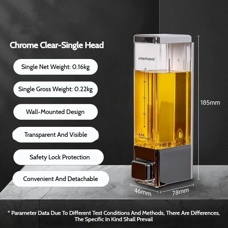 Bathroom Chrome Single/Double Soap Dispenser Wall Shower Bath Shampoo Gel Dispenser Bathroom Accessories Liquid Soap Container