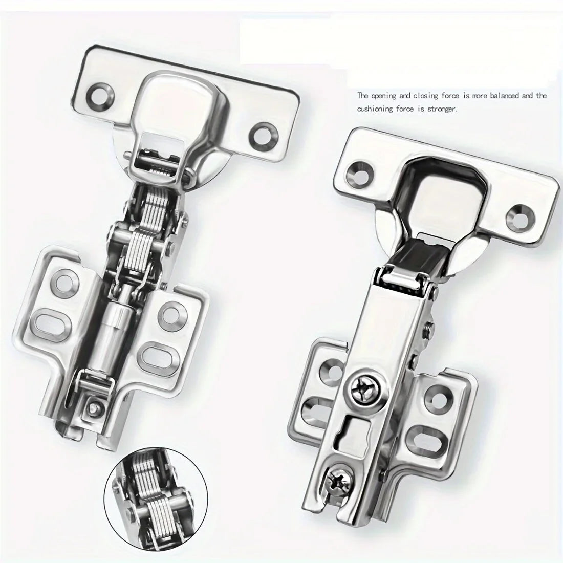 2/20Pcs Cabinet Hinges with Screws Steel Hinges For Furniture Full Overlay Mute Cabinet Door Cupboard Hinges Furniture Fitting