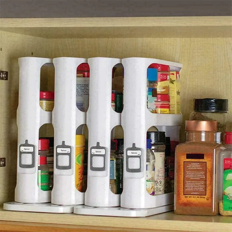 Multi-layer Storage Rotating Rack, Storage Rack Cabinet, Food Storage Rack, Pull-out Rotating Spice Rack, Spice Rack