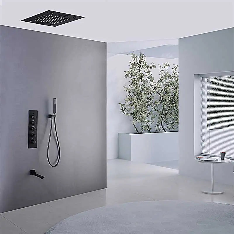 Popular Bathroom Accessories LED Shower Head Set Smart Music Shower Head Faucet Rainfall Waterfall Mist Bathroom Spray Shower