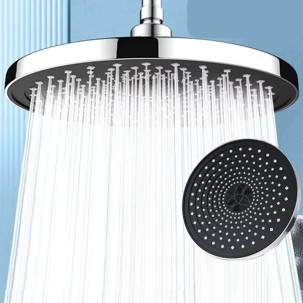 10 Inches Big Panel Large Flow Ceiling Mounted Supercharge Shower Head Set 3 Modes High Pressure Abs Rainfall Bathroom Shower ﻿