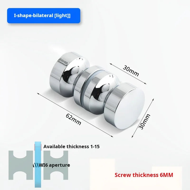 Glass Door Handle Bathroom Door Shower Door Handle Sliding Door Display Cabinet Wine Cabinet Barn Door Single Hole Round Knob