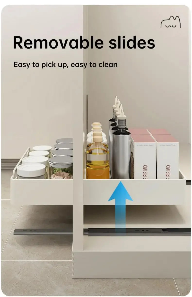 Pull Out Spice Rack Organizer with Smooth Slide Rails No Tools Required Kitchen Cabinet Storage Drawer for Maximum Space