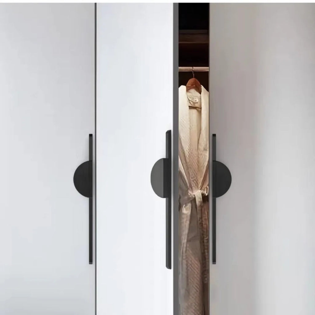 Modern Simple Black Round Counter Cabinet Door Pulls Drawer Knobs Furniture Handles Kitchen Cupboard Door Handles Hardware