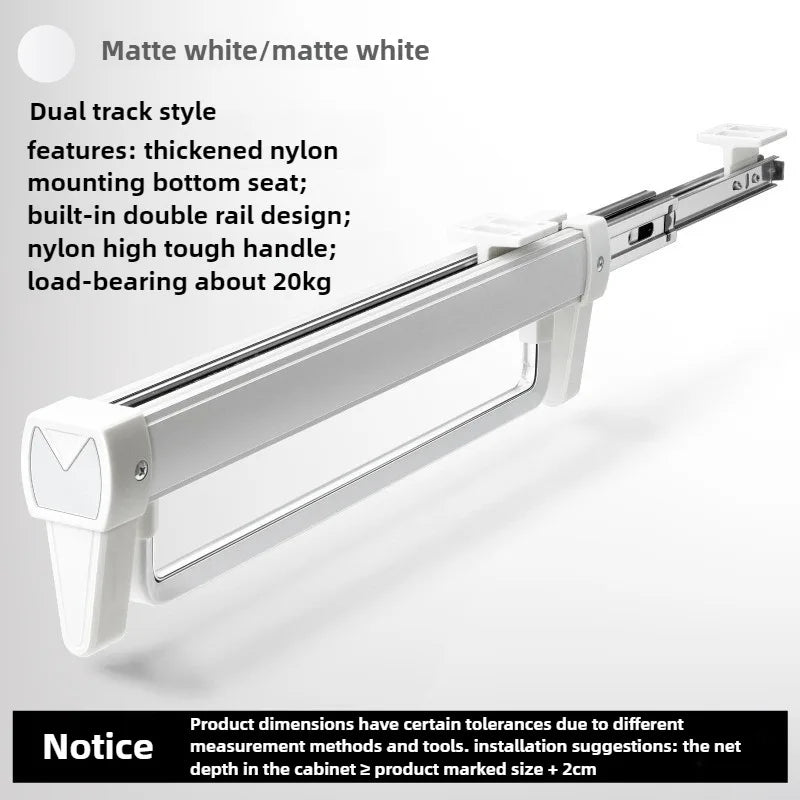 Closet shallow closet Slide rail retractable hangers Cabinet hanging rod vertical pull-out top mounted trouser rack free of hole
