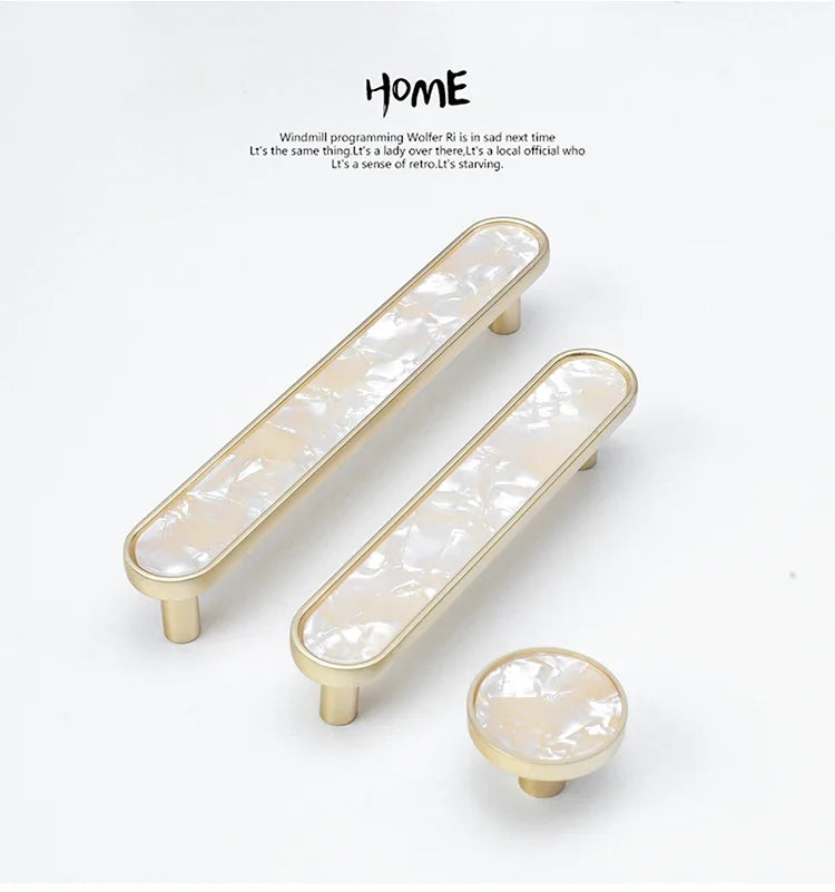 Handles Drawer Cabinet Furniture Kitchen Handles for Cabinet Knob Door Drawer Furniture Kitchen Knob Brass Polychrome Shell