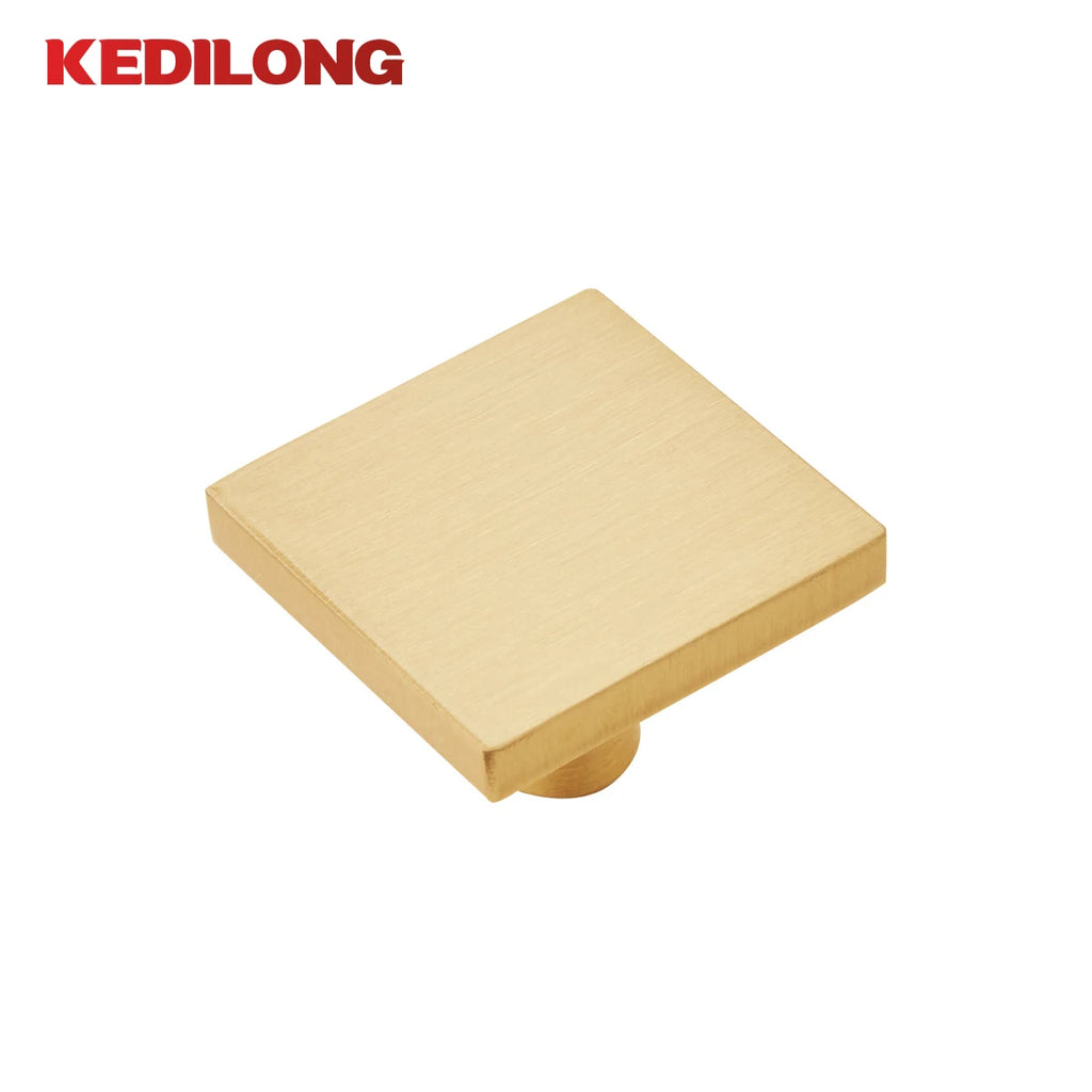 Modern solid brass single hole cabinet door Pull handle Simple wardrobe drawer Cabinet light luxury square knob