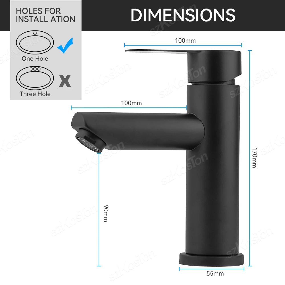 Basin Sink Bathroom Faucet Deck Mounted Hot Cold Water Basin Mixer Taps Matte Black Lavatory Sink Tap Crane