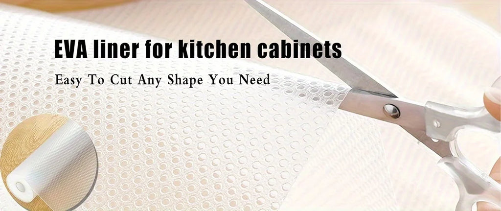 Easy-Clean Waterproof EVA Cabinet Drawer Mat Oil & Stain Resistant Cut-to-Fit for Kitchen Refrigerator Liner & Table Protection