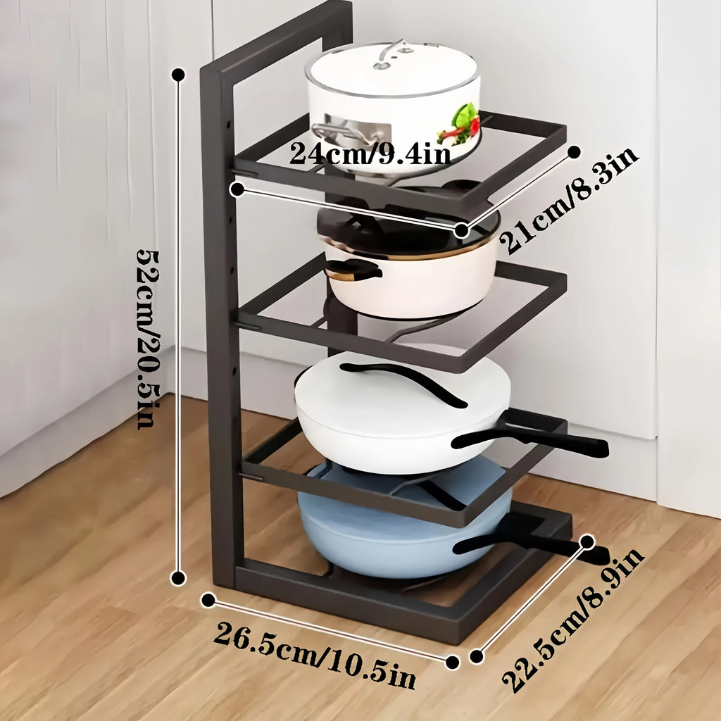 Adjustable Kitchen Storage Shelves, Pot Racks & Sink Organizers. Multi-layer Cabinets for Efficient Space Saving.