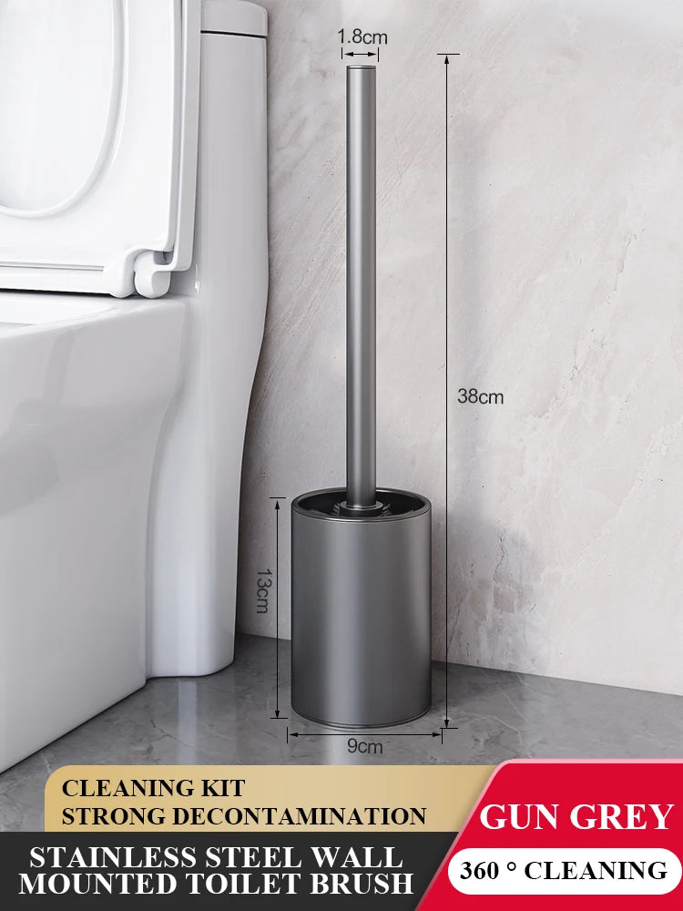 Bathroom Toilet Brush Holder Floor Standing Stainless Steel Toilet Brush WC Cleaning Vertical Bathroom Accessories
