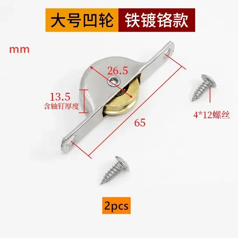 2 pieces of stainless steel sliding door groove silent pulley barn door and window roller furniture hardware accessories