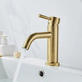 Bathroom Faucets Bathroom Basin Faucet Cold and Hot Water Mixer Sink Tap Single Handle Deck Mounted Brushed Gold Tap