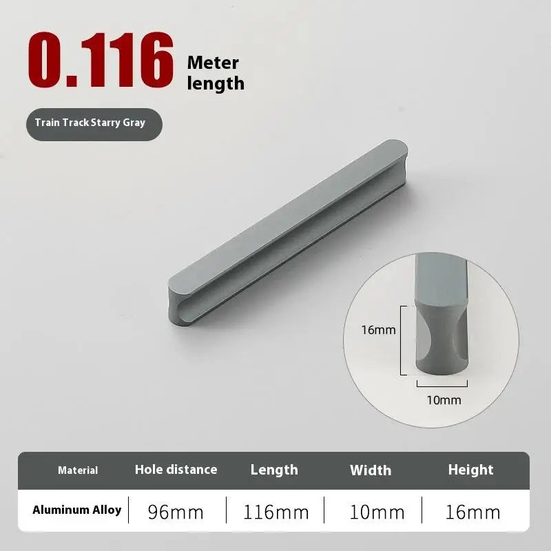 Modern Simple Light Luxury I-Shaped Cabinet Door Handle Extended Round Head Drawer Wardrobe Cabinet Furniture Door Handle