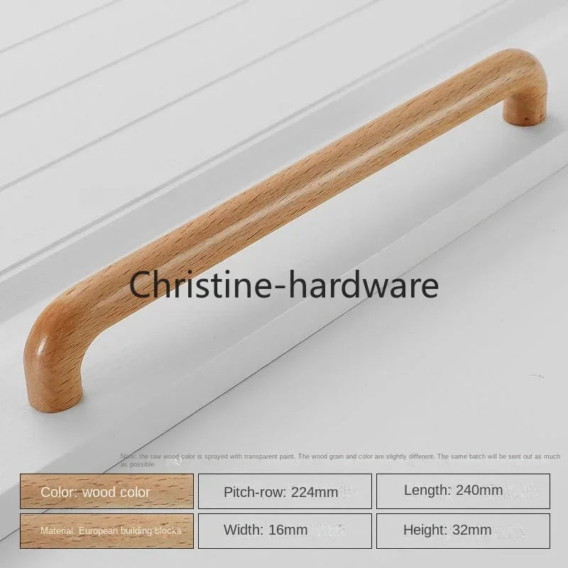 Simple Modern Wooden Cabinet Round Single-hole Handle Drawer Door Kitchen Shoe Cabinet Solid Wood Log Handle