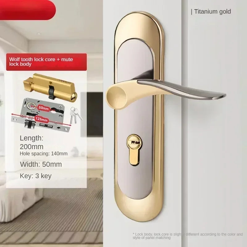 Apartment Room Wood Door Lock Set  House Anti-theft House Interior Door Bedroom Furniture Security Lock For Home Doors With Key
