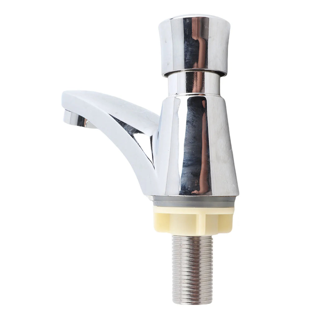 Basin Sink Tap Home Faucet Time Delay Faucet Copper Self Closing Single Cold Sink Taps for Home Kitchen Public