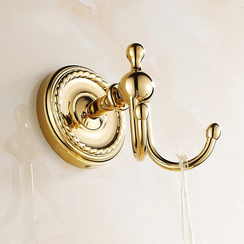 Robe Hooks Antique Brass Coat Hook Clothes Towel Hangers Storage Door Hook Wall Bathroom Accessories Black Bath Rack   Z-9001K