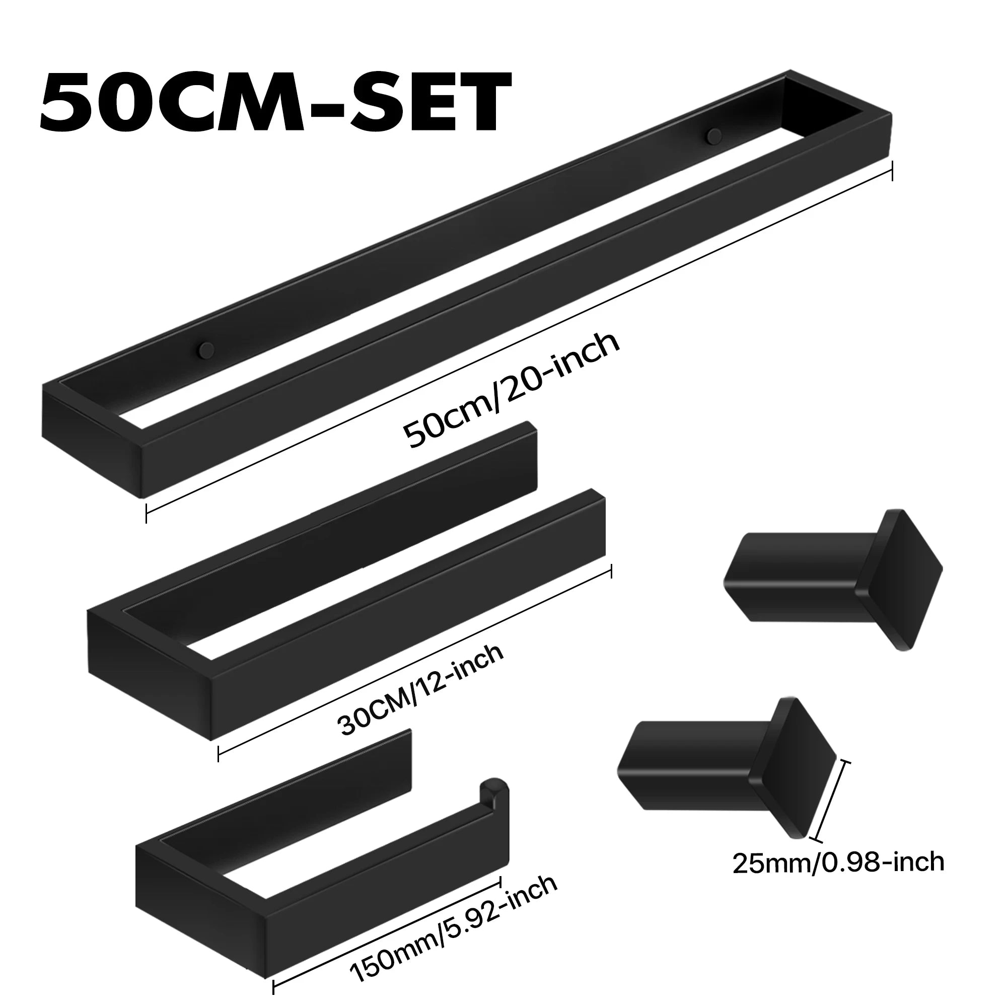 Bathroom Hardware Black Bath Robe Hook Towel Rail Bar Rack Bar Shelf Tissue Paper Holder Bathroom Accessories